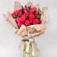 ramo de rosas fucsias con papel coreano y envio a domicilio 